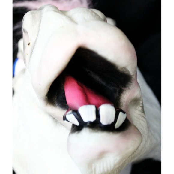 White Unicorn Horse Full Face Mask Cosplay Rubber Creepy Halloween Costume Pink - Picture 7 of 11